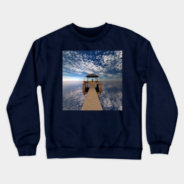 Seaside Villa Crewneck Sweatshirt by perkinsdesigns